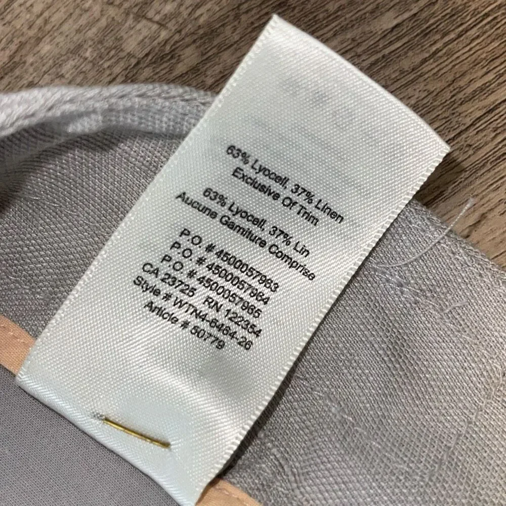 Wilfred Womens Allant Linen Blend‎ Tie Waist Crop Pants Light Gray Size 2